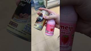 Strawberry coffee from 7eleven asmr shorts foryou howto food thailand asia [upl. by Mamoun]