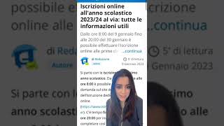 Iscrizioni online allanno scolastico 202324 come si fa [upl. by Otis]