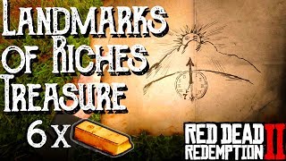 RDR2 Landmarks of Riches Treasure  EASY 6x Gold Bars 3000 Map Locations and Full Guide [upl. by Estrin380]