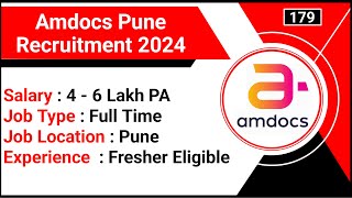 Amdocs Pune Recruitment 2024  Amdocs IT Professional Job  Fresher Job [upl. by Aihsek]