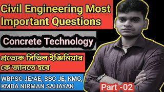 Concrete Technology Important Questions PYQ  Civil Engineer Interview Questions [upl. by Anerb365]