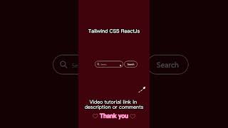 Search Box in Tailwind CSS amp ReactJS reactjs tailwindcss searchbox shortvideo [upl. by Eehsar]