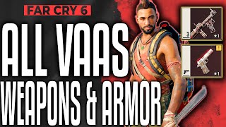 Far Cry 6 ALL VAAS WEAPONS  RPG PISTOL LEGENDARY ARMOR and VEHICLE GUIDE [upl. by Airotnahs]