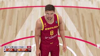 USA vs SPAIN EXHIBITION FULL GAME HIGHLIGHTS  2024 Paris Olympic Games Highlights Today 2K24 [upl. by Ikaz]