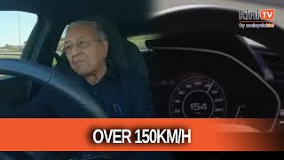 Dr M takes over the wheel drives at over 150kmh at SIC [upl. by Airtal]