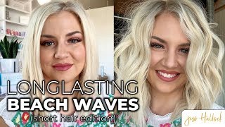 The Perfect 10 Minute Beach Waves Hair Tutorial for Short Hair  Jess Hallock [upl. by Asikal]