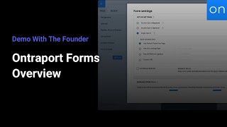 Demo With The Founder  Ontraport Forms Overview [upl. by Tita]