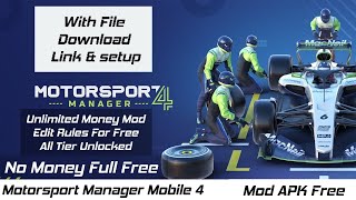 Motorsports Manager 4 Mod Download Unlimited Money Tier amp Rules [upl. by Fulbert]