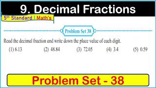 Problem set 38 5th standard Math Chapter 9 Decimal Fractions  Problem Set 38 Chapter 9 math [upl. by Lundgren]