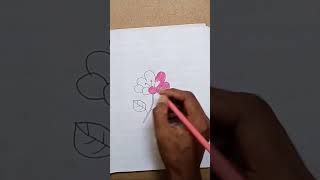 How To Draw A Simple and Beautiful flower very easy  How to draw pink flower  shorts [upl. by Ahseina]