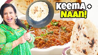 DHABA STYLE NAAN AUR KEEMA 😋  Perfect Tawa Naan with Delicious Qeema Recipe in Urdu Hindi  RKK [upl. by Jacobo]