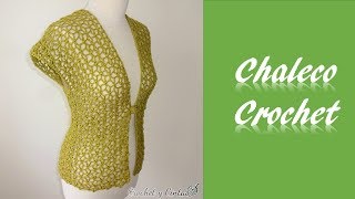 Chaleco  Cárdigan con punto calado estrella tejido a crochet  Parte 1 de 2 [upl. by Washington849]