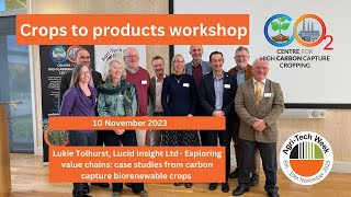 Centre for High Carbon Capture Cropping Crops to Products workshop  Lukie Tolhurst [upl. by Nazler648]