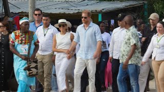 Prince Harry and Meghan Markle visit Colombian village founded by former slaves  AFP [upl. by Trilbie586]