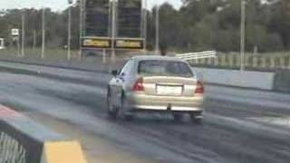 Mitsubishi Magna with no pipes Drag Racing  Heathcote Park Raceway [upl. by Nore998]