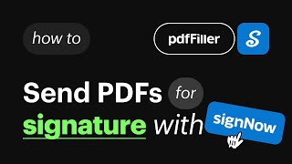 Send PDFs for Signature with signNow [upl. by Noiz538]