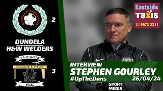 Stephen Gourley Interview  Dundela Vs HampW Welders  26th April 2024 [upl. by Ruamaj]