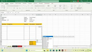 FACTURE EXCEL AVEC SAISIE AUTOMATIQUE [upl. by Caresa]