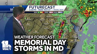 Tonys timeline for Memorial Day thunderstorms in Maryland [upl. by Josepha]