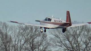 Mooney M20J N201FN Takeoff at Clarksville Regional Airport [upl. by Atil]