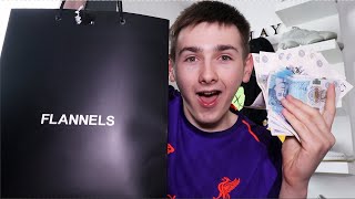 £500 ONLINE SHOPPING SPREE CHALLENGE AT FLANNELS Unboxing Stone Island 🤑😎 [upl. by Notyard]