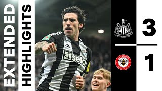 Newcastle United 3 Brentford 1  EXTENDED Carabao Cup Highlights [upl. by Ynottirb18]