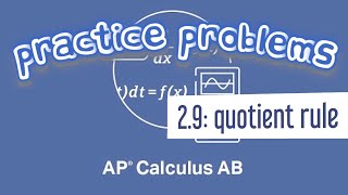 AP Calculus AB 29 Using Quotient Rule to Find Which x Gives a Horizontal Tangent Line [upl. by Cave]