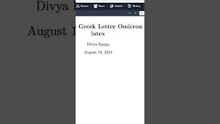 Omicron  Lowercase Greek Letter Omicron in Latex latex beginners tutorial math [upl. by Anderson166]