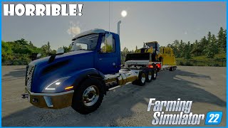 FARMING SIM 22  TRANSPORTING EQUIPMENT TO NEW JOB SITE WILD RIDE [upl. by Ah]