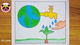 How to draw world environment day drawing very easy world environment day drawing nature drawing [upl. by Otero969]