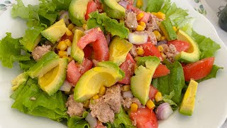 Salade au thon et avocat recette simple et rapide [upl. by Ulu]