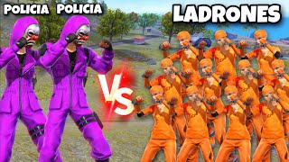 POLICÍAS VS 50 LADRONES 😨 ESCONDIDAS EXTREMAS 😂 FREE FIRE [upl. by Ahsikrats]