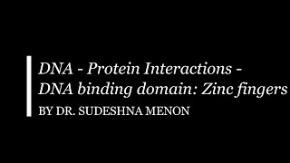 DNA Protein Interactions Zinc Fingers as DNA binding domain [upl. by Pennie749]