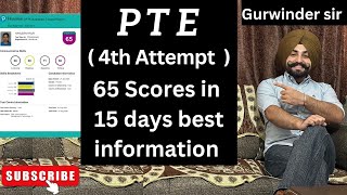 PTE 65 scores in 15 days in 2024 best review how to get 7 bands in PTE in 2024  Gurwinder sir [upl. by Nibot656]