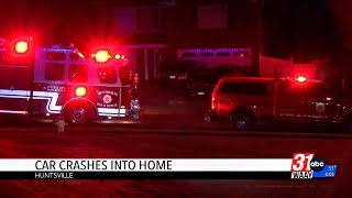 Car crashes into Huntsville home [upl. by Ynobe]