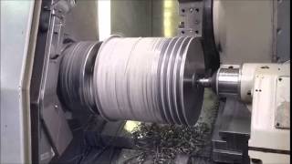 CNC Turning Machining Grooves in Drive Pulley [upl. by Anton]