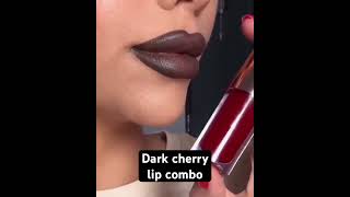 Dark cherry lip combo lipstick lipcombo beautifulmakeup makeup makeuptutorial viralvideo [upl. by Verneuil]