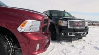 2013 GMC Sierra Denali vs Ram 1500 Pickup Compared [upl. by Ettezil]