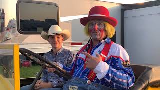 Rodeo Clown amp Barrel Man Trent McFarland at the Goshen Stampede [upl. by Nadler]