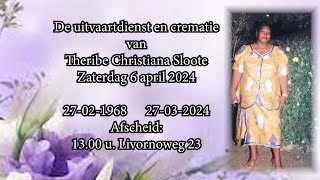 De uitvaartdienst en crematie van Theribe Christiana Sloote Zaterdag 6 april 2024 [upl. by Timofei]