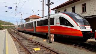 Spielfeld Strass Doppelgarnitur S Bahn fährt ein am Bahnhof Spielfeld [upl. by Wilcox798]