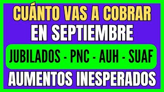 🚨 AUMENTO por IPC a JUBILADOS y PENSIONADOS de ANSES en SEPTIEMBRE ¿HABRÁ BONO ✚ AUH PNC y SUAF [upl. by Bertila]