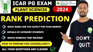 ICAR Rank Prediction ICAR AIEEA PG Exam 2024 Plant Sciences What will be your expected rank [upl. by Moir]