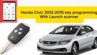 Honda civic key programming  honda civic key fob programming  Honda civic remote match with launch [upl. by Seedman]