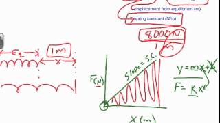 Hookes Law Sample Problem Chapter 14 Review [upl. by Einaffets]