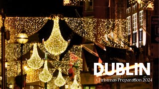 DUBLIN IRELAND THE CAPITAL OF THE PUBS NIGHT WALK CHRISTMAS TOUR 4K HDR [upl. by Drugge]