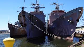 US Navy mothball fleet Philadelphia Navy Yard [upl. by Heti196]