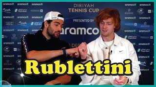 Funny Moments of Andrey Rublev and Matteo Berrettini 😜 [upl. by Aehtela]