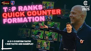 Top Ranks META formation  4213 QUICK COUNTER  SETUP amp PC GAMEPLAY  eFootball™2025 [upl. by Ignaz124]