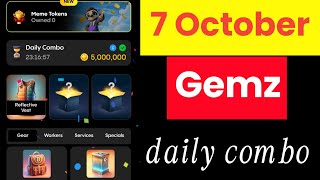 Gemz daily combo today  gemz daily combo card today Combo gemz 7 October [upl. by Hapte]